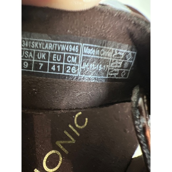 Vionic SKYLAR TORTOISE SHELL FAUX PATENT ORTHOPEDIC SLIDE - SIZE 9 - Picture 6 of 7